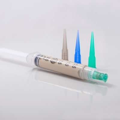 Prometheus Silverclay 999 Syringe Type ausgepackt mit 3 Spritztüllen